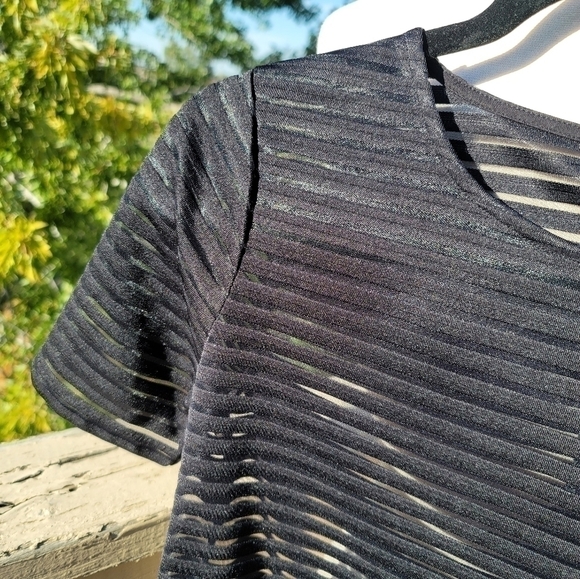 HALOGEN SHEER STRIPED SHIRT, SZ SMALL - Picture 4 of 9